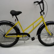 Supersized Newsgirl with High Rise Handlebars yellow bike