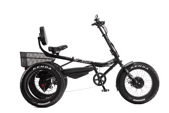 Zize Bikes - e-Azteca Fat Tire Electric Tricycle 2022 - 14 AH Battery (Black)
