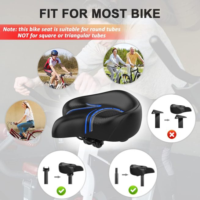 1/2 PCS Soft Bike Seat Cover Padded, Wide Gel Soft Pad Exercise Bike Seat  Cushion, Wide Foam Bicycle Seat Cushion, Fits Stationary Bikes, Outdoor  Cycling