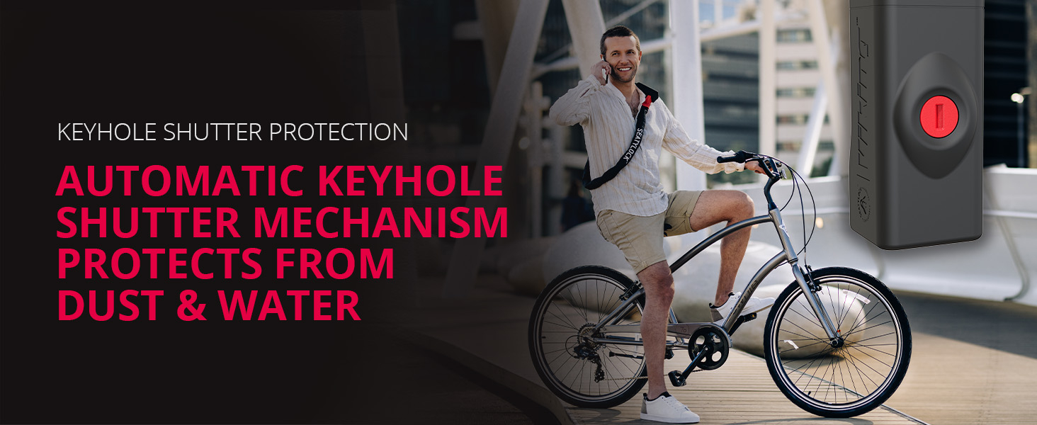 Automatic Keyhole Shutter Mechanism Protects from Dust & Water, bike locks heavy duty anti theft