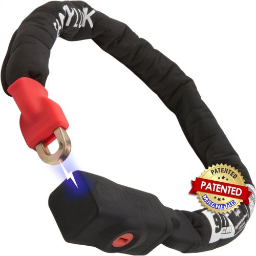 ZIZE Bikes - Seatylock Viking Chain Bike Lock - Patented Lock for Motorcycle & E-Bike Heavy Duty Anti Theft Sold Secure Gold - Ultra Electric Bike Lock with Max Security - Bike Chain Lock (55 in)