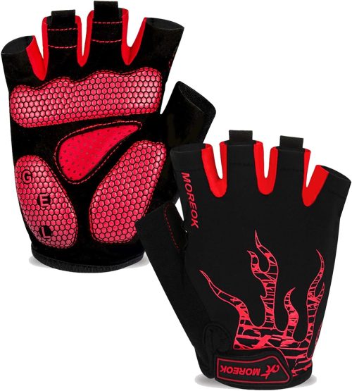 ZIZE Bikes - MOREOK Cycling Gloves Bike Gloves for Men/Women-[5MM Gel Pad] Biking Gloves Half Finger Road Bike MTB Bicycle Gloves-for Cycling/Workout/Motorcycle/Gym/Training/Outdoor