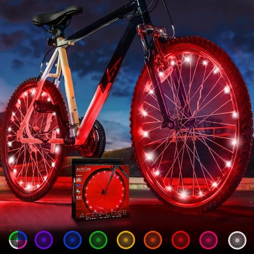 ZIZE Bikes - Activ Life 2-Tire Pack LED Bike Wheel Lights with Batteries Included! Get 100% Brighter and Visible from All Angles for Ultimate Safety and Style