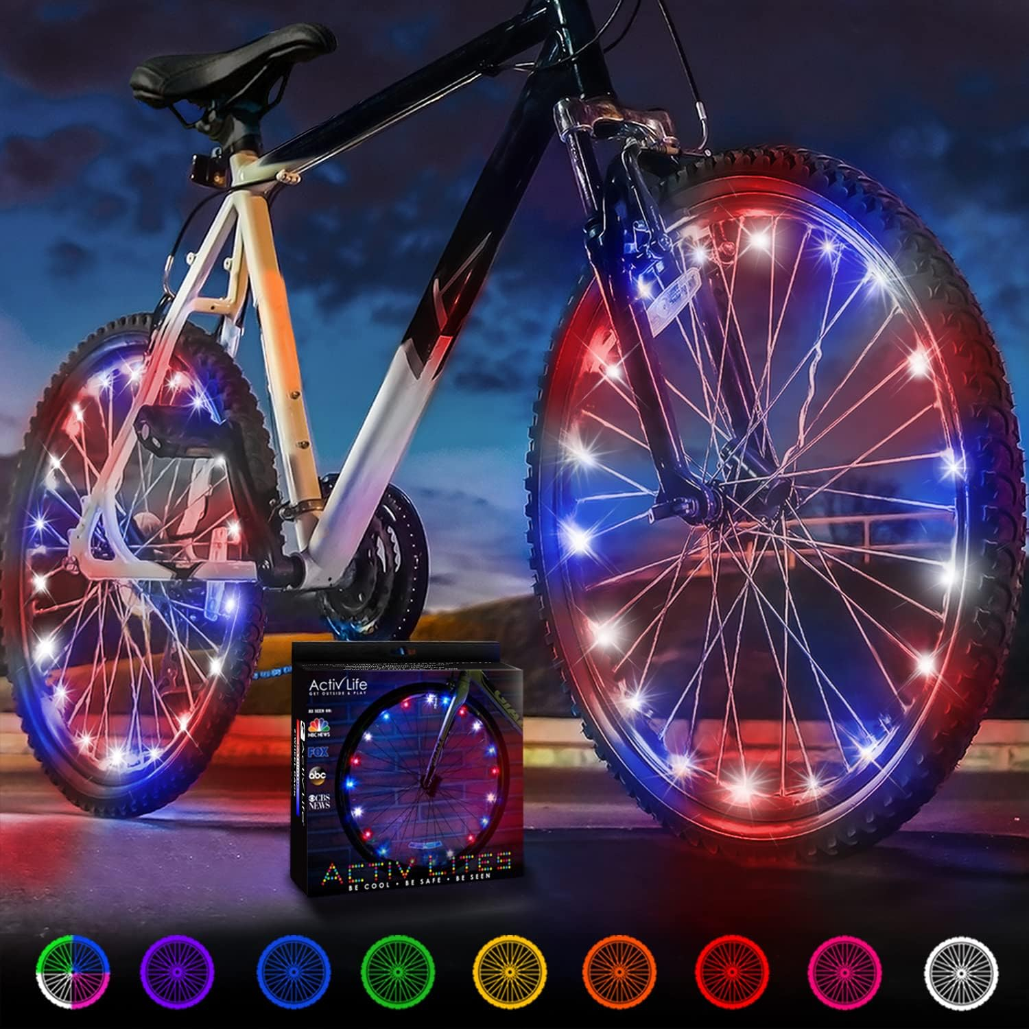 Activ Life 2 Tire Pack LED Bike Wheel Lights with Batteries