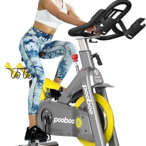 ZIZE Bikes - Afully Exercise Bike - Commercial Stationary Bike with 50Lbs Heavy-duty Flywheel, 550LBS High Weight Capacity, Belt Drive Silent Indoor Cycling Bike with Comfortable Seat Cushion for Commercial or Home Use