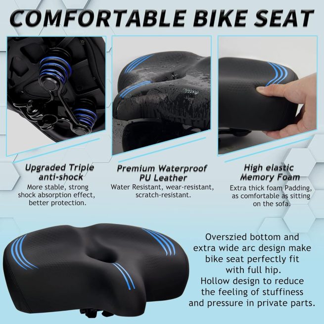 Extra Wide and Padded Universal Bike Seat Replacement – Electric