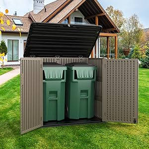 Trash can storage shed