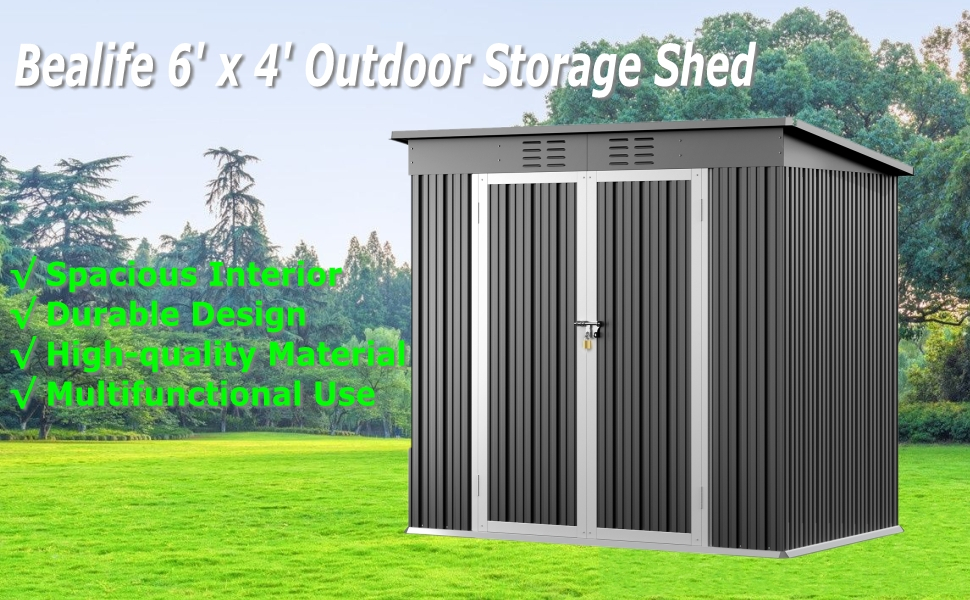 Outdoor Storage Shed, Outdoor Storage Cabinet, Metal Shed, Tool Shed, Backyard Shed, Garden Shed