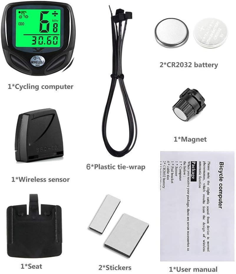 YS SY Bicycle Speedometer and Odometer Wireless Waterproof Cycle Bike Computer with LCD Display Multi Functions ZIZE Bikes