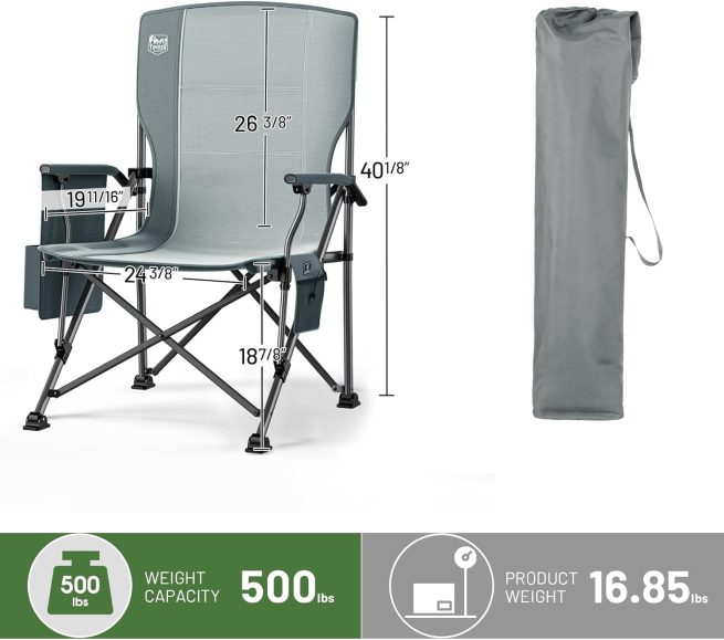 TIMBER RIDGE Oversized Folding Camping Chair High Back Heavy Duty