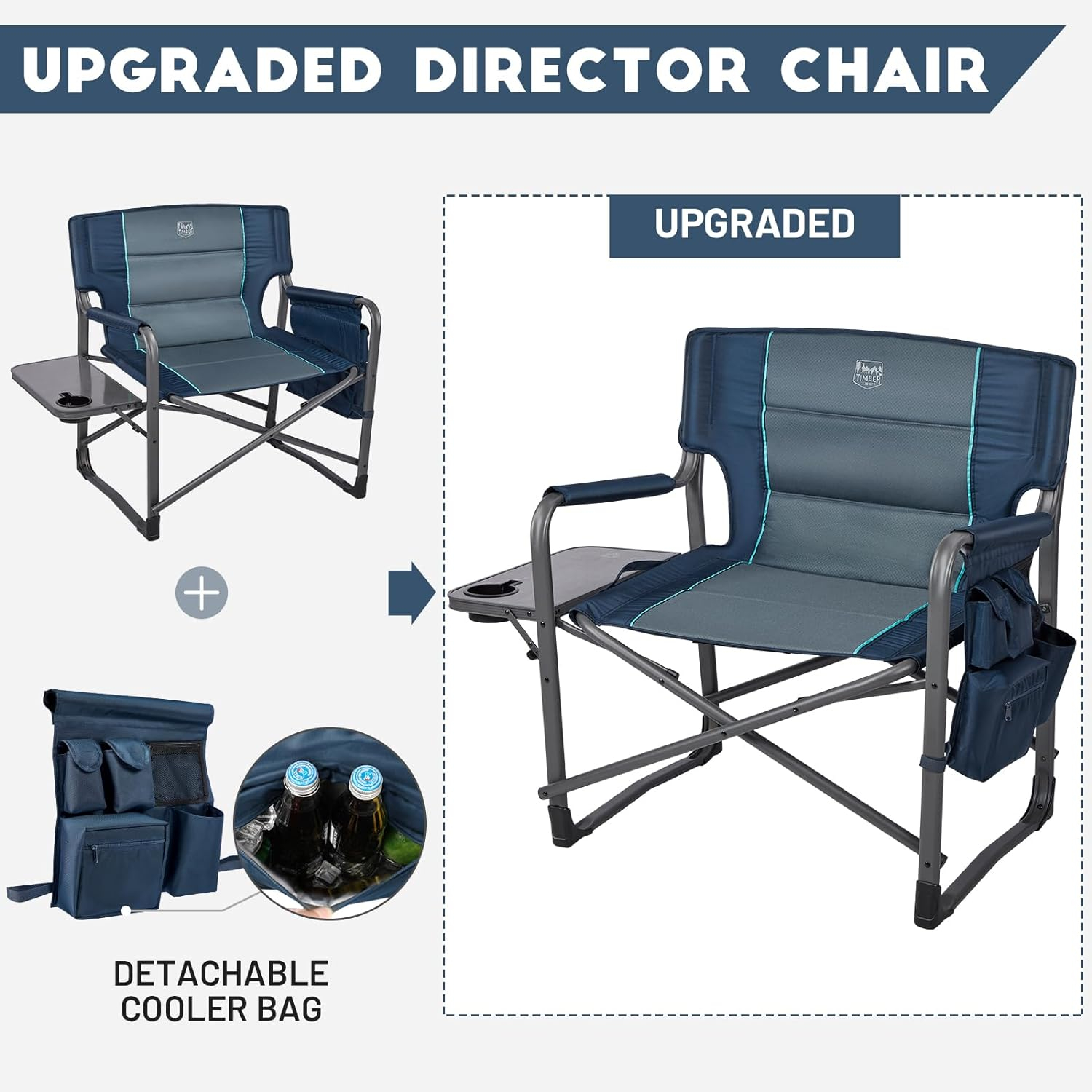 TIMBER RIDGE XXL Upgraded Oversized Directors Chairs with Foldable