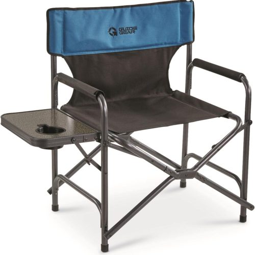 ZIZE Bikes - Guide Gear Director’s Camp Chair, Oversized, Portable, Folding, 500-lb. Capacity, Blue Black