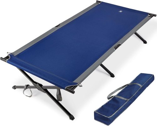 ZIZE Bikes - EVER ADVANCED Extra Wide Camping Cot for Adults Oversized XXL Sleeping Cots Folding Cot Bed with Carry Bag, 84.3" L x 41.9" W, Support to 550 lbs