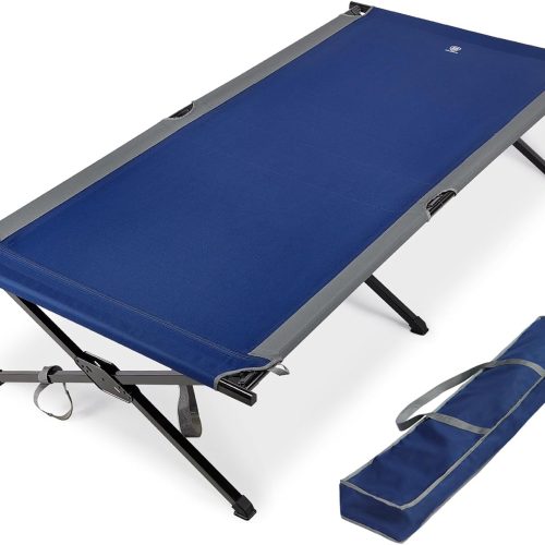 ZIZE Bikes - EVER ADVANCED Extra Wide Camping Cot for Adults Oversized XXL Sleeping Cots Folding Cot Bed with Carry Bag, 84.3" L x 41.9" W, Support to 550 lbs