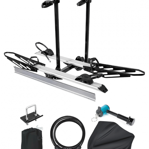 ZIZE Bikes - RokRack Plus Foldable 2 Ebike Rack with Ramp (200 lb Capacity Hitch Carrier)